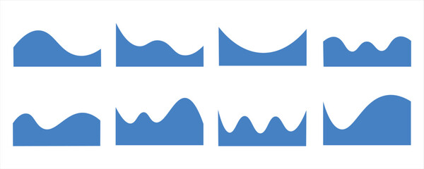 Set of down border, separator, divider  shapes vector illustration © Yuyud