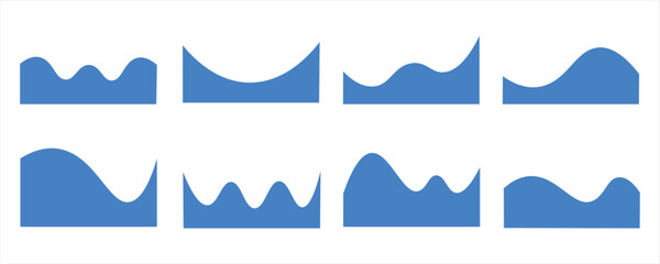 Set of down border, separator, divider  shapes vector illustration © Yuyud