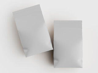 Naklejka premium Blank gray packaging bags mockup