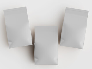 Naklejka premium Blank gray packaging bags mockup