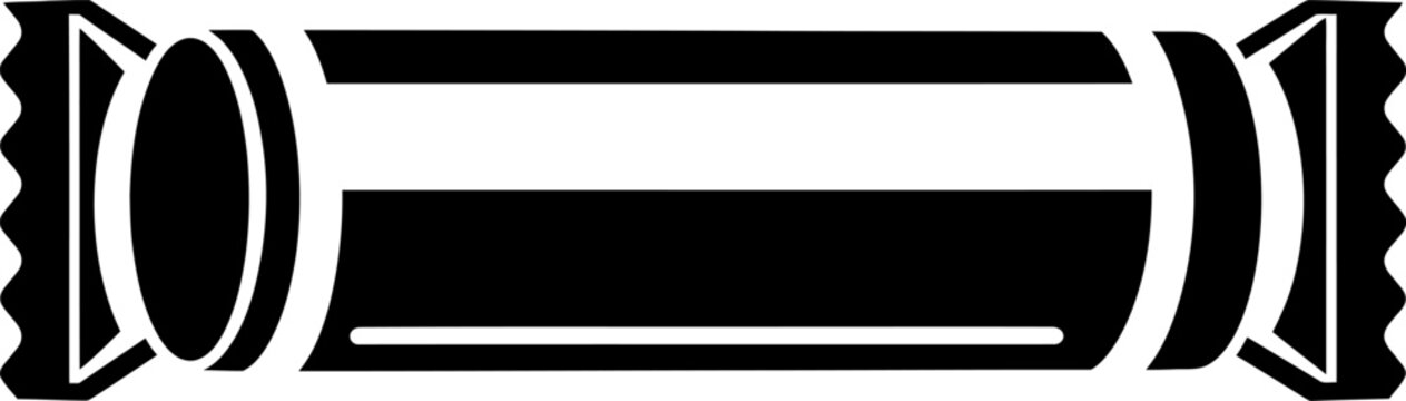 Chocolate bar in wrapper black and white silhouette illustration snack bar packaging linear vector icon