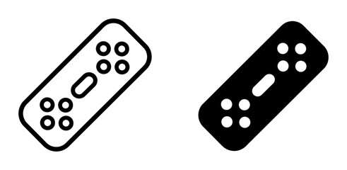 Game controller icon set joystick outline, solid and color styles © pixpond