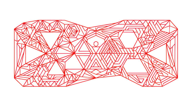 Abstract Geometric Red Pattern on White Background