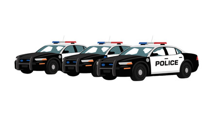 Line of police cars driving on a road Vector © MOHAMMAD SALIM 