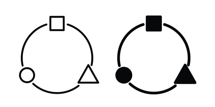 Adaptation icon clipart and thin stroke versions pack