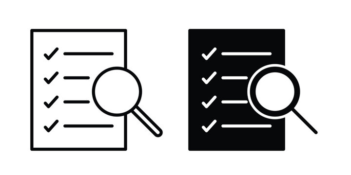 Assess icon clipart and thin stroke versions pack