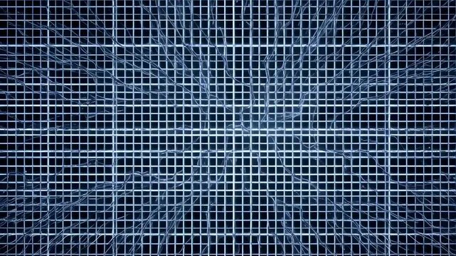Futuristic digital grid network with dynamic energy patterns and electric flows