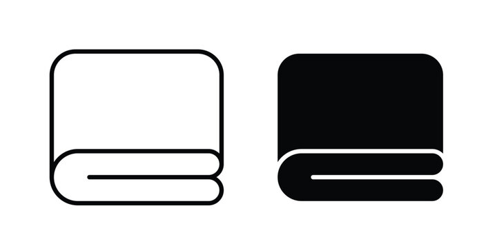 blanket icon clipart and thin stroke versions pack