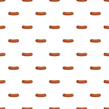 Grilled sausage creating a repeating food pattern, good for backgrounds
