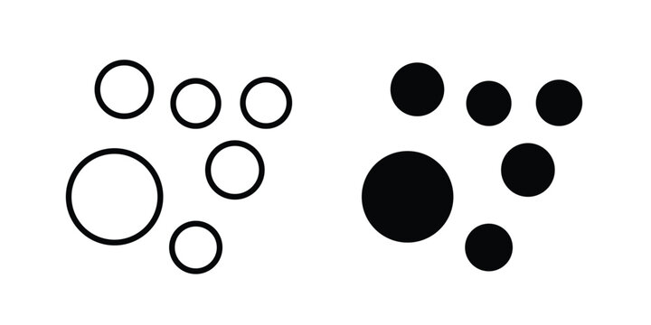 Bubble icon clipart and thin stroke versions pack