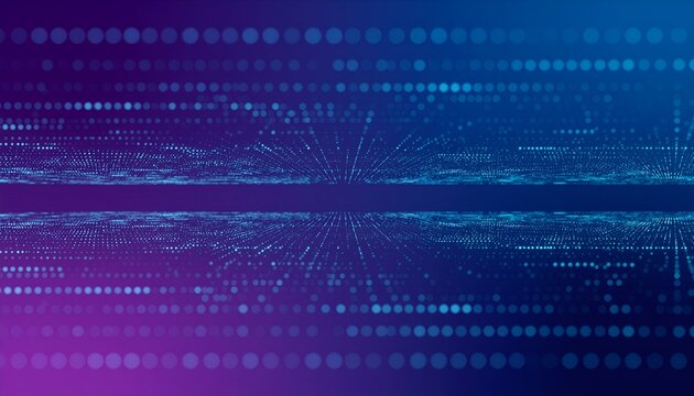 Abstract, futuristic digital data stream on a blue gradient