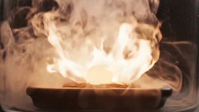 White Phosphorus Ignites in Brilliant Intense Flame