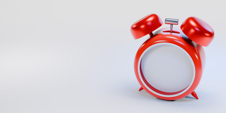Clock moke up on white background. 3d render.