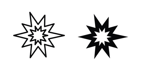 Explosion icon clipart and thin stroke versions pack © Hunt