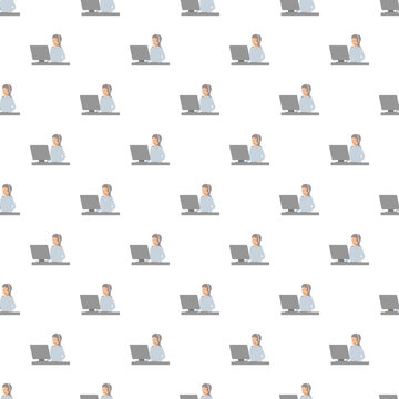 Customer service agents are working at computers and assisting clients with support requests