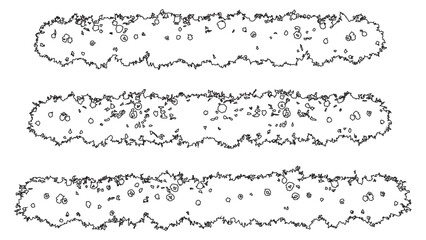 Long hedge outline drawings for landscape planning and architectural site design blueprints. © Sara Studio