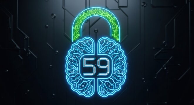 neon brain lock with 59 number
