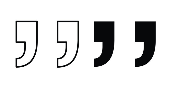 Quote icon clipart and thin stroke versions pack