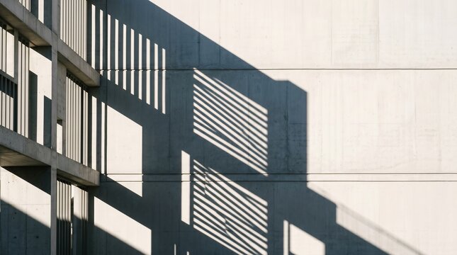 Modern building facade with slanted blinds