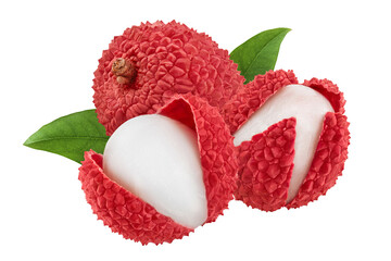 Naklejka premium lychee fruit isolated on white background with full depth of field