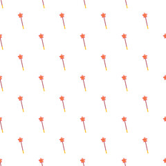 Obraz premium Collection of cartoon magic wands in a repeating star pattern