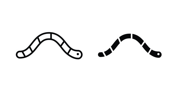 Worm icon clipart and thin stroke versions pack