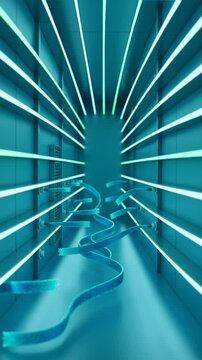 Abstract technology capital flow corridor and digital infrastructure concept
