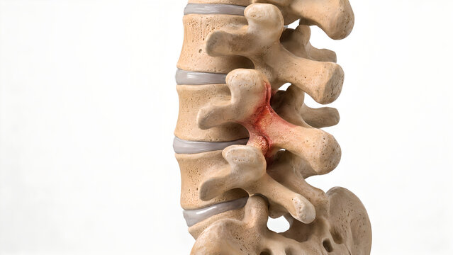 Lumbar Spine Facet Joint Arthritis 3D Medical Render for Patient Education and Healthcare Use