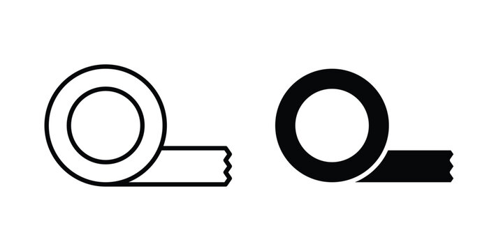 Adhesive tape icon lineart style, silhouette flat icons