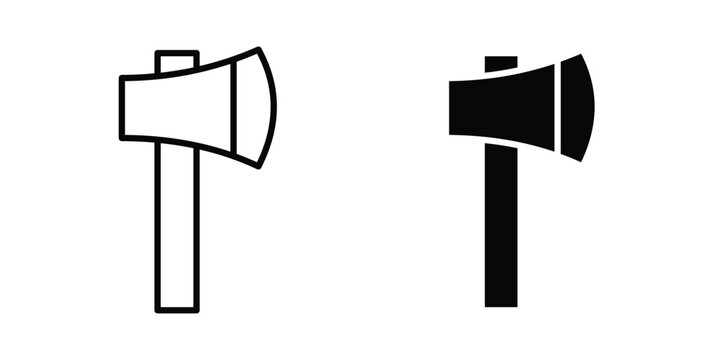 Axe icon lineart style, silhouette flat icons