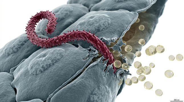 Ebola virus outbreak laboratory setting scientific illustration high fidelity detail microscopic view