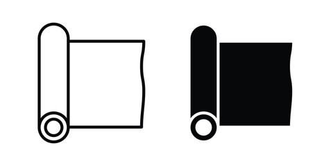 Carpet roll icon lineart style, silhouette flat icons © Cristiane