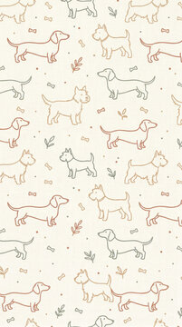 soft pastel seamless dogs pattern