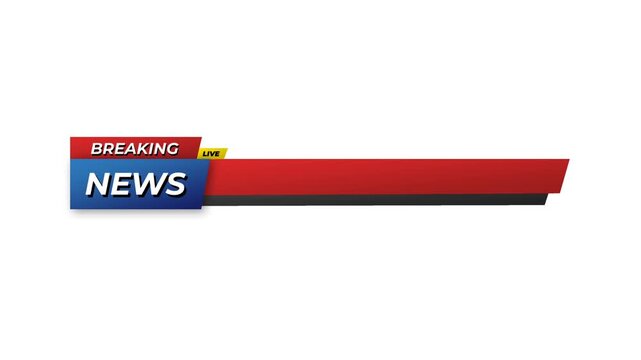 Dynamic Breaking News Lower Third Graphic for Professional Broadcast Media.