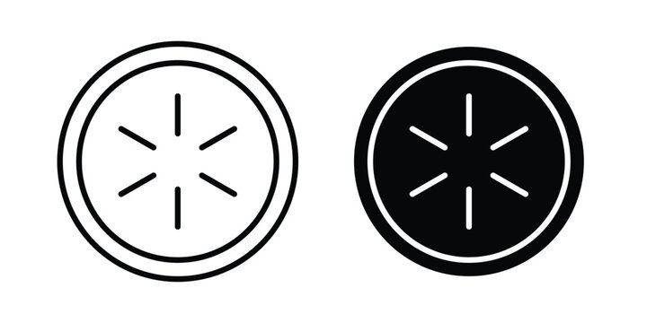 Cucumber slice icon lineart style, silhouette flat icons
