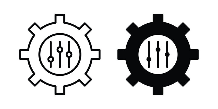Customized icon lineart style, silhouette flat icons