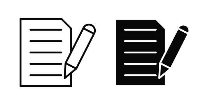 Declarations icon lineart style, silhouette flat icons