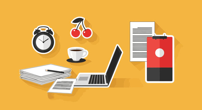 Flat Illustration of a Professional Screenwriting Workspace