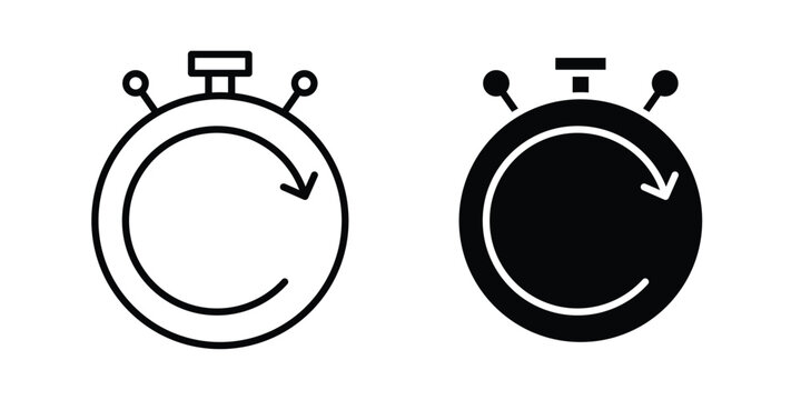 Fast processing icon lineart style, silhouette flat icons