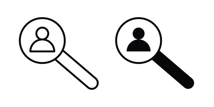 Hiring icon lineart style, silhouette flat icons