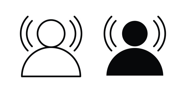 Influencer icon lineart style, silhouette flat icons