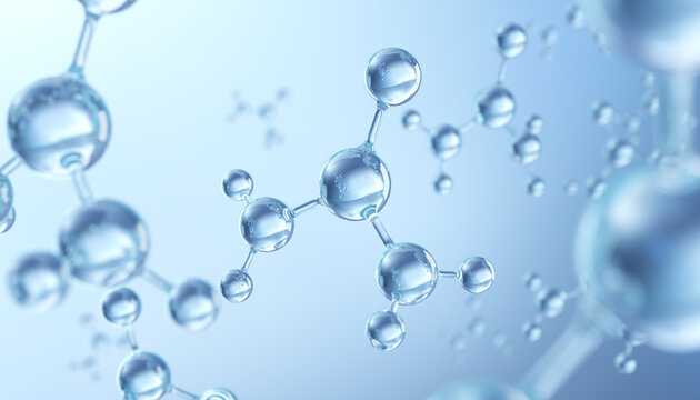 Abstract blue molecular structure, scientific concept for medical research and biotechnology 3d rendering.