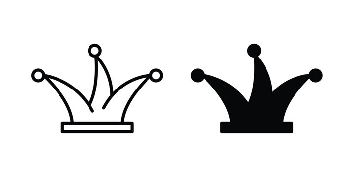 Joker hat icon lineart style, silhouette flat icons