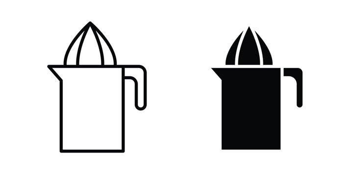 Juicer squeezer icon lineart style, silhouette flat icons