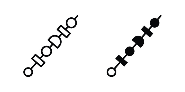 Kebab icon lineart style, silhouette flat icons