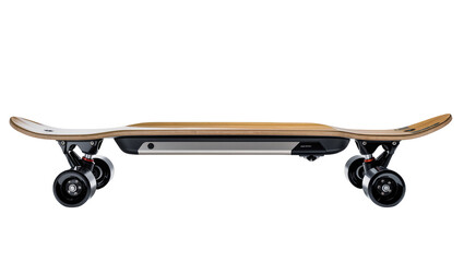 Electric longboard skateboard with bamboo deck and black wheels © Sophia