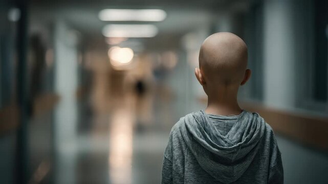 child walking in hospital childhood cancer day health concept animation