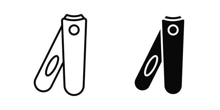 Nail clippers icon lineart style, silhouette flat icons