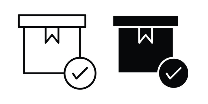 Order receive icon lineart style, silhouette flat icons