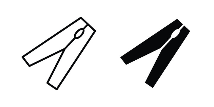 Peg icon lineart style, silhouette flat icons